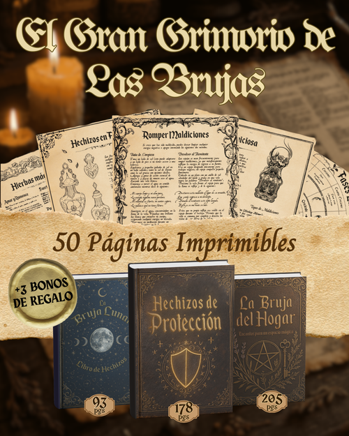 Grimorio/Libro de magia Imprimible 📜+ La magia de las velas + 3 Bonus de Regalo 🎁
